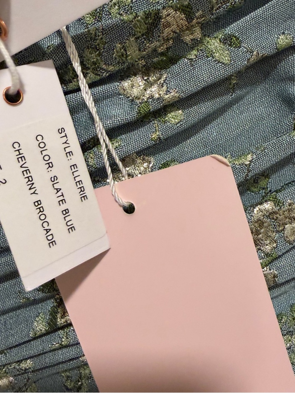 V. Chapman The Ellerie Dress Slate Blue Cheverny Brocade Size 2 NEW! With tags! - Picture 8 of 12